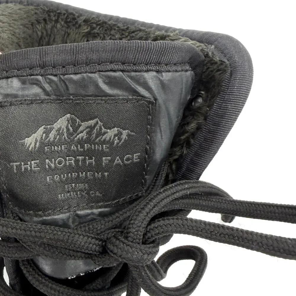 The North Face Black Patent Trim Waterproof Lace Up Snow Boots